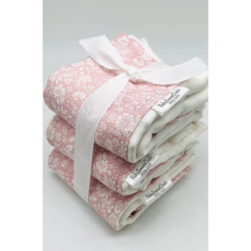 Baby Burp Cloths | Pink Burp Cloths | Floral Burp Rags | Best Seller | Pale Pink Roses | AIO cloth diaper burp cloth | vintage floral
