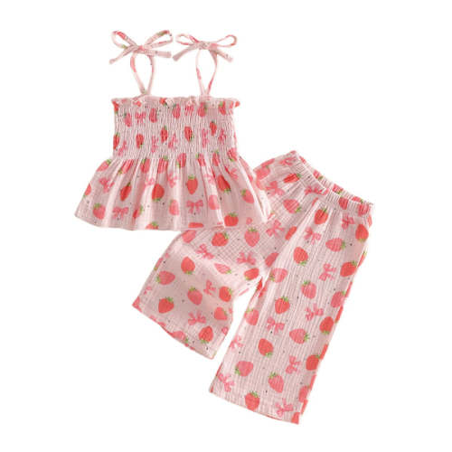STRAWBERRIES & BOWTIES Smocked Outfit - Hazel & Bo