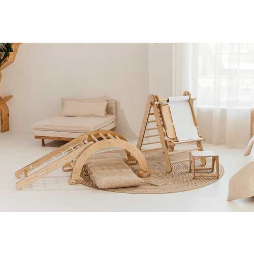 Montessori Climbing Gym: Wooden Triangle Ladder with Slide