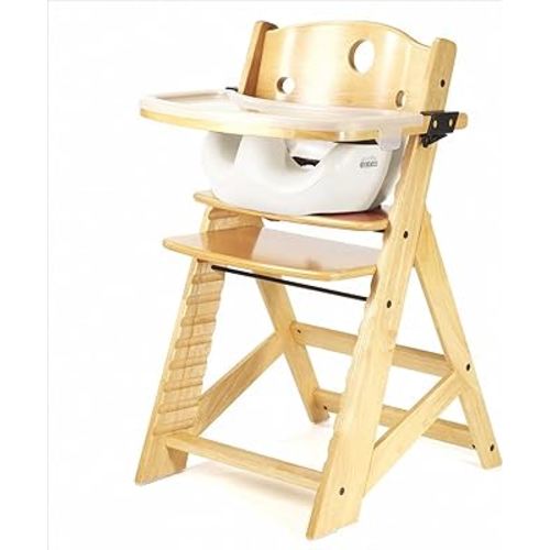 Keekaroo Height Right High Chair with Infant Insert & Tray, Natural/Vanilla
