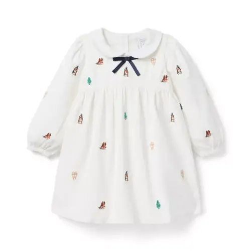 Girl Cream And Sugar Dog Gray Malin x Janie and Jack Fur-ever Friends Dress by Janie and Jack