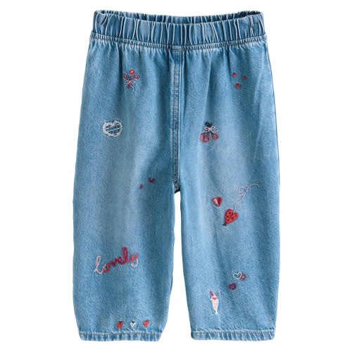 Kids' Heart Embroidered Jeans