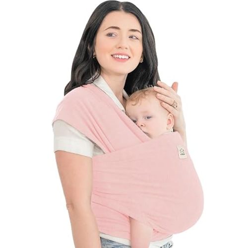 KeaBabies Baby Wrap Carrier, All in 1 Original Baby Carrier (Pink Daisies)