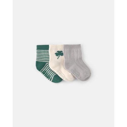 Baby 3-Pack St Patrick's Day Baby Booties - Green/Cream/Grey | Carter's