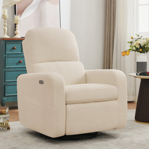 Latitude Run® Breh 35.6"W Power Swivel and Rocker Glider Recliner with USB and Type-C Port & Reviews | Wayfair