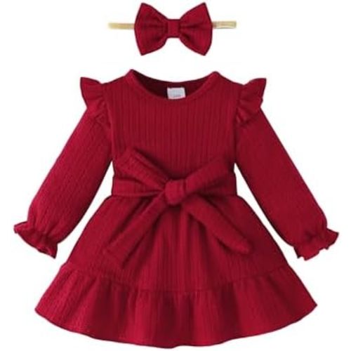 Mioglrie Baby Girl Dress Toddler Girls' Dresses 3 6 9 12 18 24 Months 2t 3t Girls Clothes Fall Winter Outfits