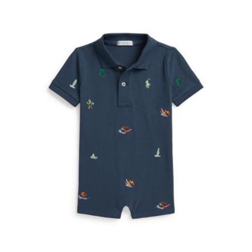 Ralph Lauren Childrenswear Baby Boys Embroidered Cotton Mesh Polo Shortall | Belk