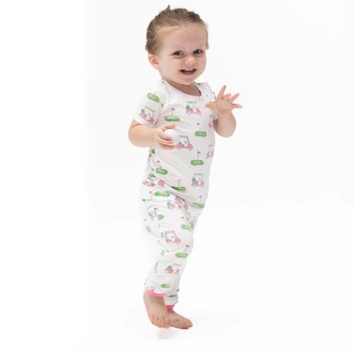 Golf Carts Pink - Short Sleeve Loungewear Set – Angel Dear