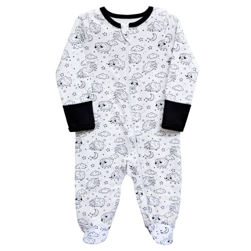 Wonder Nation Unisex Baby Zip Front Sleep N Play Pajamas, Preemie-6/9 Months