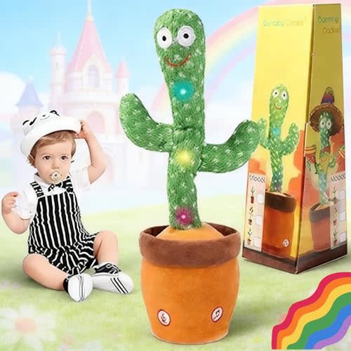 Talking Cactus Toy for Babies 6+ Months & Toddlers - Dancing Singing Repeating Cactus Toy with 10 Songs & Lights, Interactive Plush Gift for Kids Age 1 2 3 4 5 6, Easter Gifts for Kids