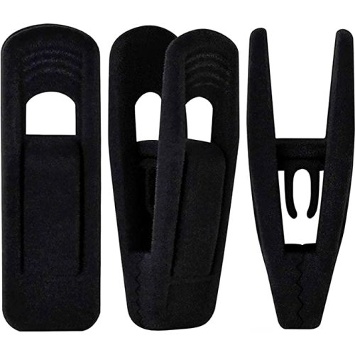 Black Velvet Hangers Clips 50 PCS, Non-Slip Velvet Clips for Suit Pant Skirt Hanger, Strong Finger Clips Perfect for Thin Flocking Hangers