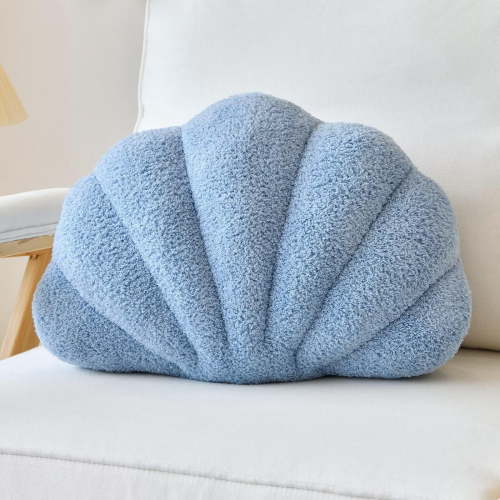 Dusty Blue Seashell Throw Pillows, Shell Shaped Throw Pillows, 13 Inch Soft Home Decorative Pillow Plush Cushion for Bed Couch Living Sofa Room Decor Accent Throw Pillow