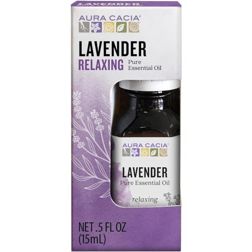 Aura Cacia 100% Pure Lavender Essential Oil, 0.5 fl. oz, Calm Relaxing Aroma, Therapeutic Grade, Ethically Sourced Lavender