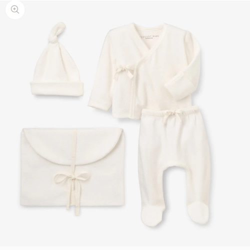 Whisper White Velour Layette Set