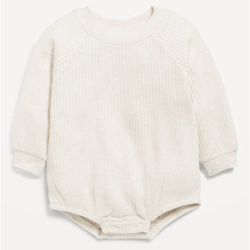 Printed Long-Sleeve Fleece One-Piece Romper for Baby | Old Navy