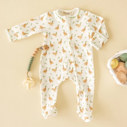 Magnolia Baby Meadowland Mallards Zipper Footie Ivory – Einstein's Attic