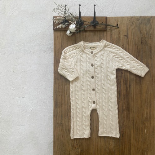 Newborn Solid Neutral Knitting Jumpsuit