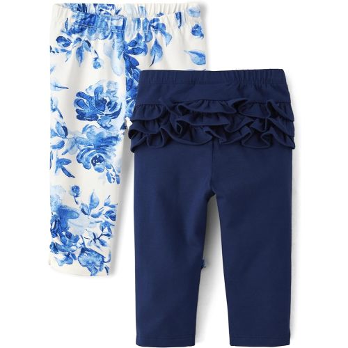 The Children's Place Baby Girls' and Newborn Ruffle Pull-on Pants