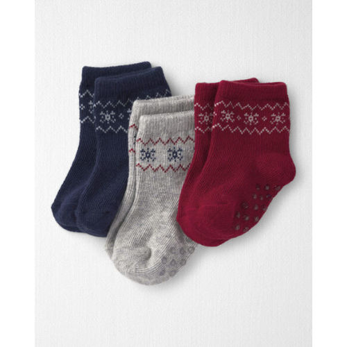 Baby 3-Pack No-Slip Ankle Socks Made with Organic Cotton - Little Planet | Carter's