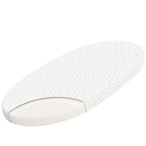 Wellzee Oval Bassinet Mattress 29"x17", Fits for 4moms MamaRoo Bassinet, Skin-Friendly Materials, 100% Breathable & Washable Cover, Waterproof Lining, Suppotive High-Density Foam