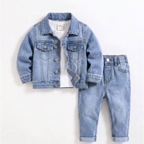 SHEIN Baby Boy Autumn Casual Jacket & Long Pants Denim Set | SHEIN USA