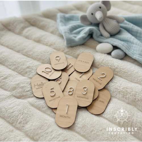 Wooden Baby Milestone Cards | Modern Minimalist Photo Props