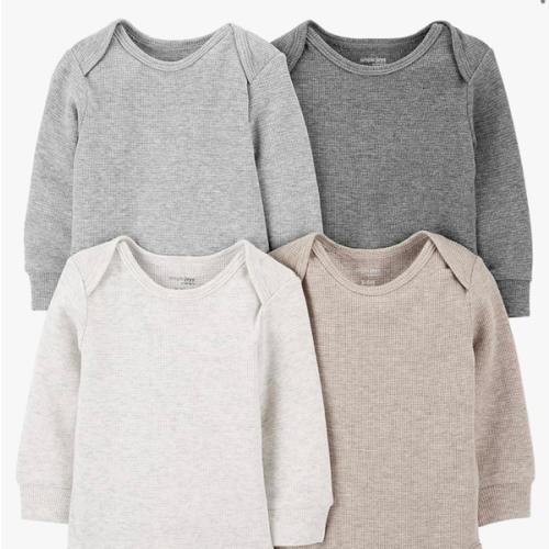 Simple Joys by Carter's Baby 4-pack Soft Thermal Long Sleeve Bodysuits