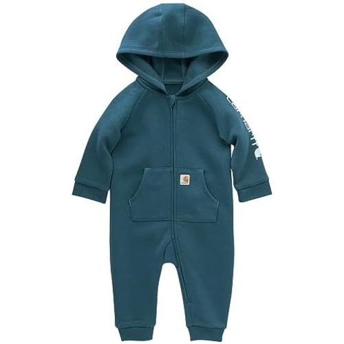 Carhartt Kid's CM9758 Long-Sleeve Quilted Jersey Zip Front Hooded Coverall - Gi