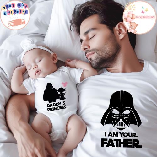 Disney Star Wars Dad And Daughter Shirt, Daddy's Princess Baby Onesie®, Star Wars Toddler Sweatshirt, I am Your Father Shirt, Disney Gift
