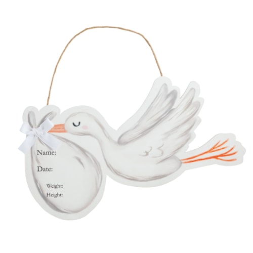 Personalized Stork Door Hanger for Baby's Homecoming | Mud Pie