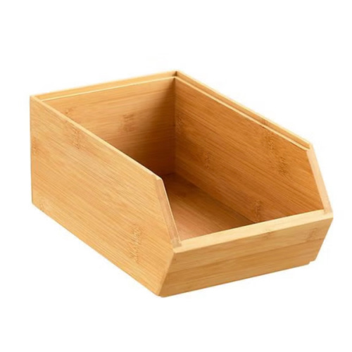 Medium - Stackable Bamboo Storage Bins | The Container Store