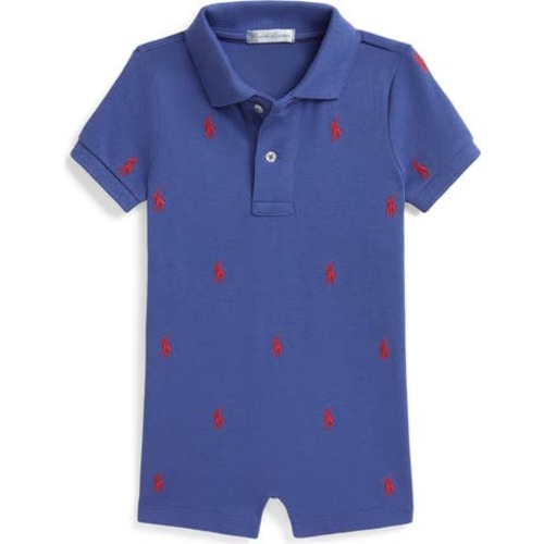 Embroidered Cotton Piqué Romper, 3M