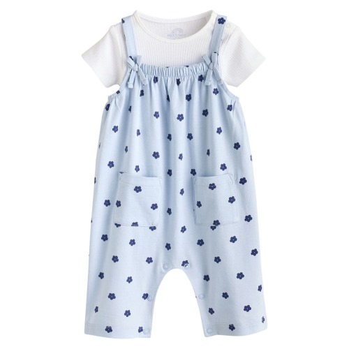 Flower Romper & Bodysuit Set, 6-9M
