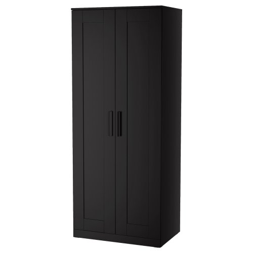 BRIMNES Wardrobe with 2 doors - black 30 3/4x19 5/8x74 3/4 "