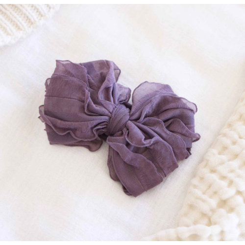 Large Ruffle Knit Bow | Purples