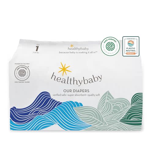 Our Diapers | The First EWG Verified & Microbiome-Friendly Diaper | 12-Hour Leak Protection | Made with Organic Cotton & Plant-Derived Materials | Totally Chlorine Free | Size 1 (7-14 lbs) 42 Count