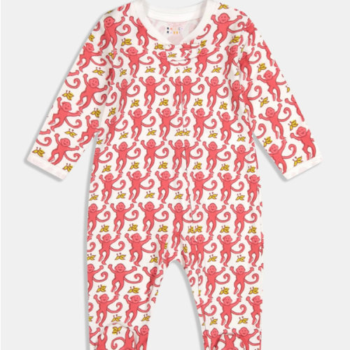 Infant Monkey Zipper Footie