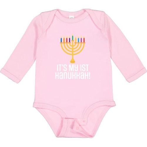 inktastic 1st Hanukkah Menorah Childs Long Sleeve Creeper