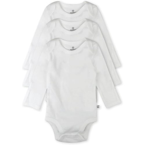 HonestBaby Baby 3-Pack Long Sleeve Bodysuits One-piece Organic Cotton for Infants