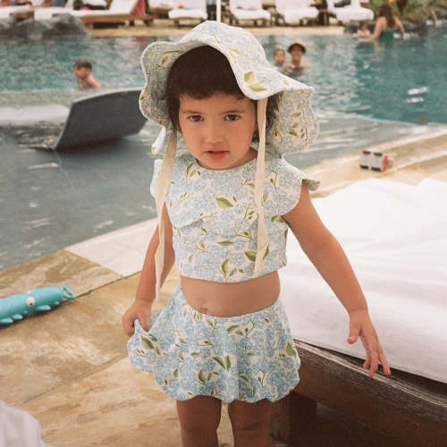 Petal Sun Hat · Hydrangea | Baby & Girls Sun Hats | Baby & Girls Bikinis | Baby & Girls Swimsuits – Petit Playa