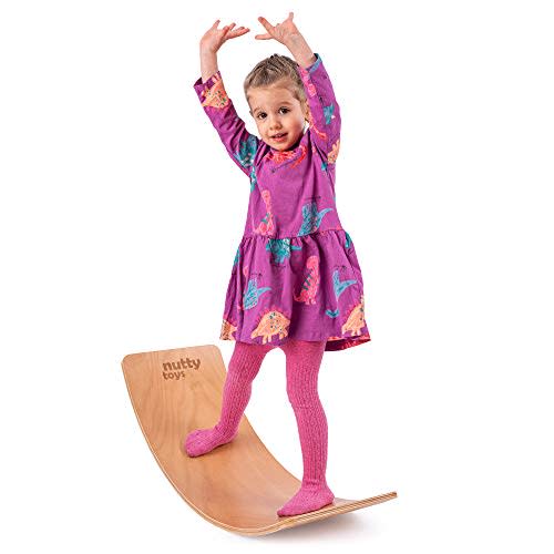 NUTTY TOYS Montessori Wooden Wobble Board for Kids & Adults -100% Natural Wood Balance Board, Waldorf Toddler Balancing Toy, Unique Boy Girl Open Ended Toy Best Valentines Day & Easter Gifts Idea 2026