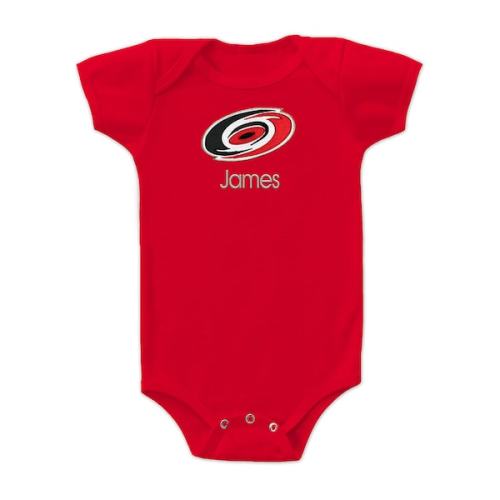 Infant Carolina Hurricanes Red Personalized Bodysuit