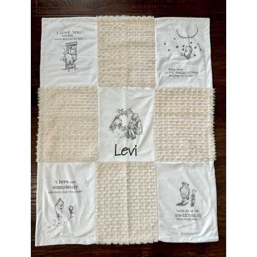 Winnie the Pooh Personalized Blanket for boys for girls, Monogrammed Plush Baby Blanket Keepsake