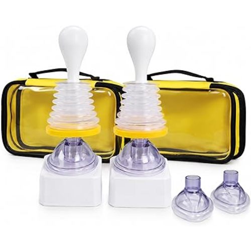 LifeVac Portable Suction Rescue Device, Yellow Travel Kit 2 Pack