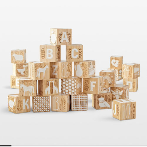 Etched Wooden Baby Blocks