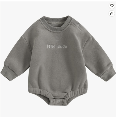 VISGOGO Newborn Infant Baby Boy Girls Oversized Romper Little Dude Sweater Onesie Coming Home Outfit Neutral Clothes