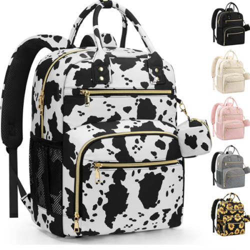 Diaper Bag Backpack,Baby Essentials Diapers Bag with Pacifier Case,Multipurpose Stylish Large Capacity Travel Backpack for Baby Girl/Boy(M-Cow Print)