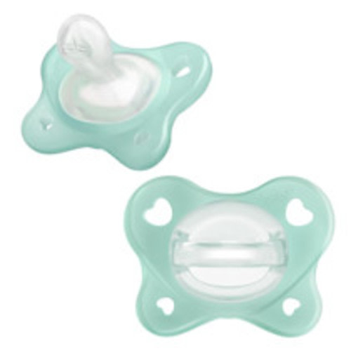 Chicco PhysioForma Dual Soft Orthodontic Pacifier, 0-2m (2-pack) - Seafoam
