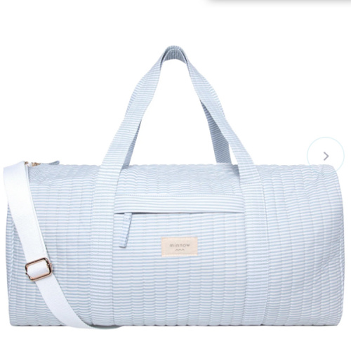 powder blue stripe weekender bag – minnow