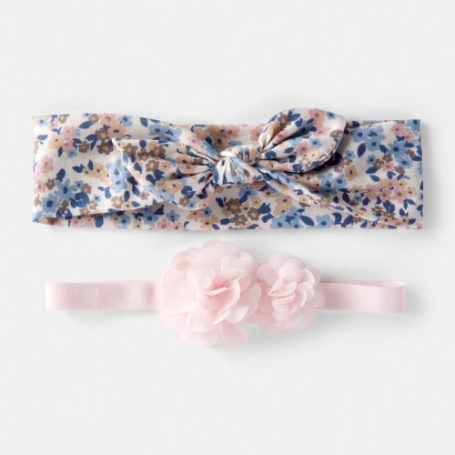 Pink, Floral Baby 2-Pack Headwraps - Pink/Floral | Carter’s Oshkosh Canada